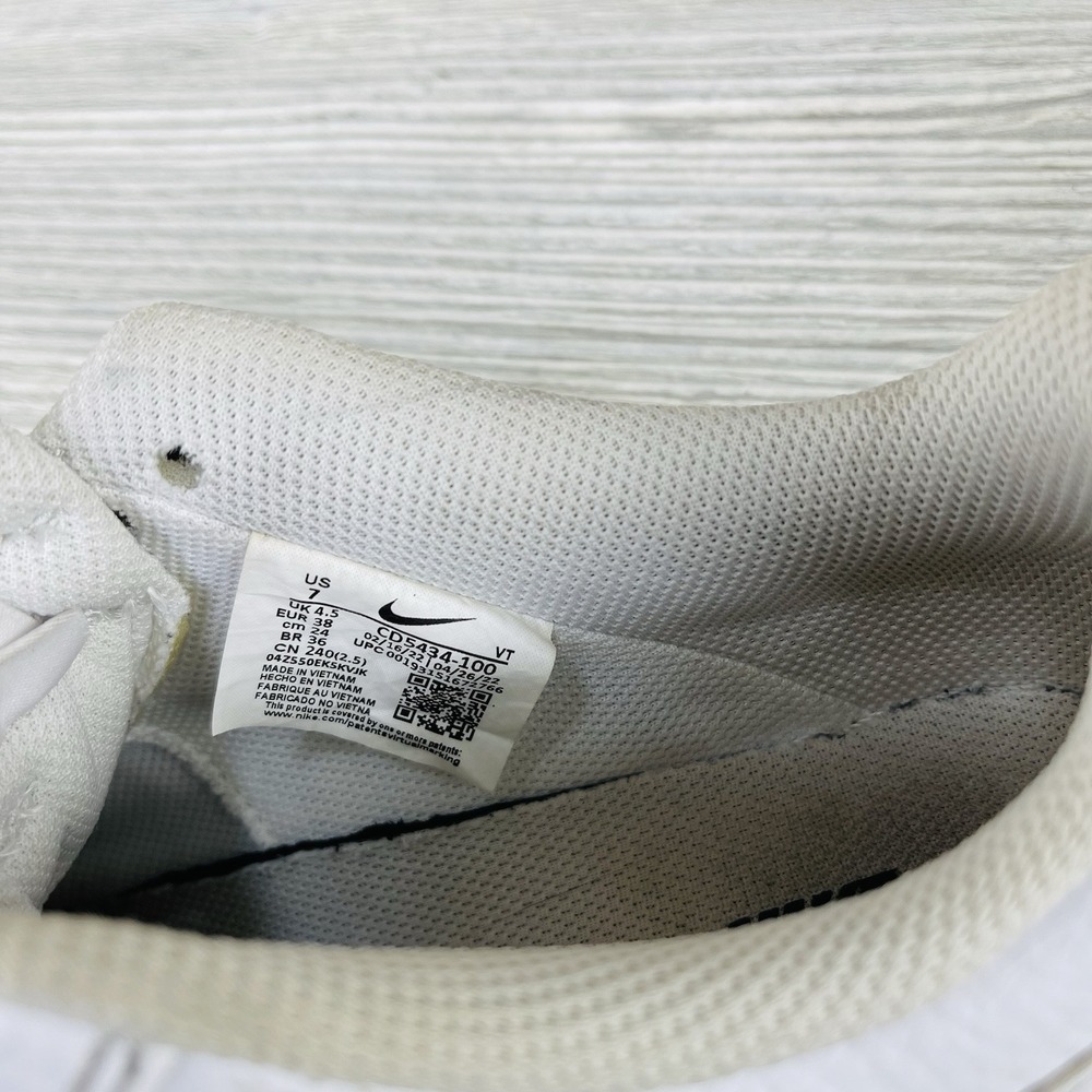 Nike Court Vision Low Triple White Leather Sneakers Women's Size: 7 - Picture 12 of 16